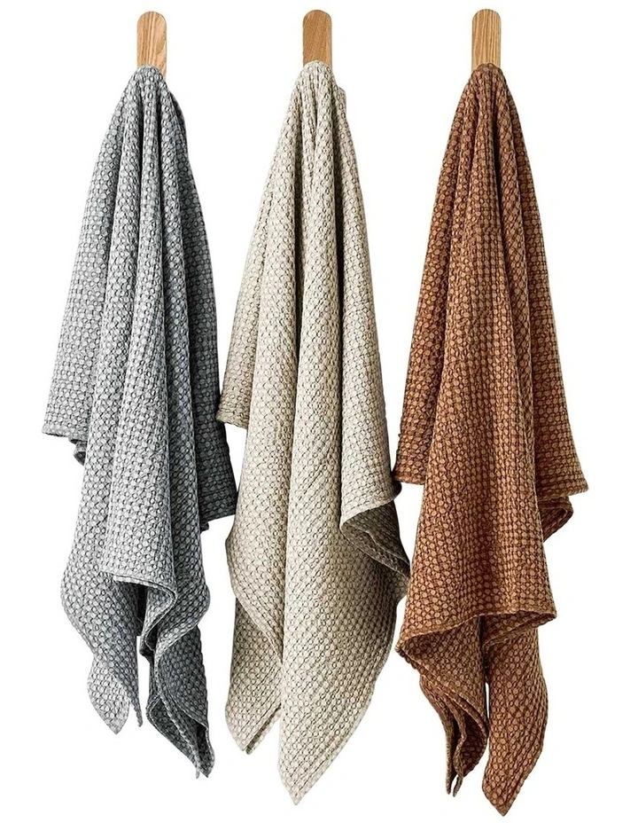 Waffle Throw in Dusty Blue