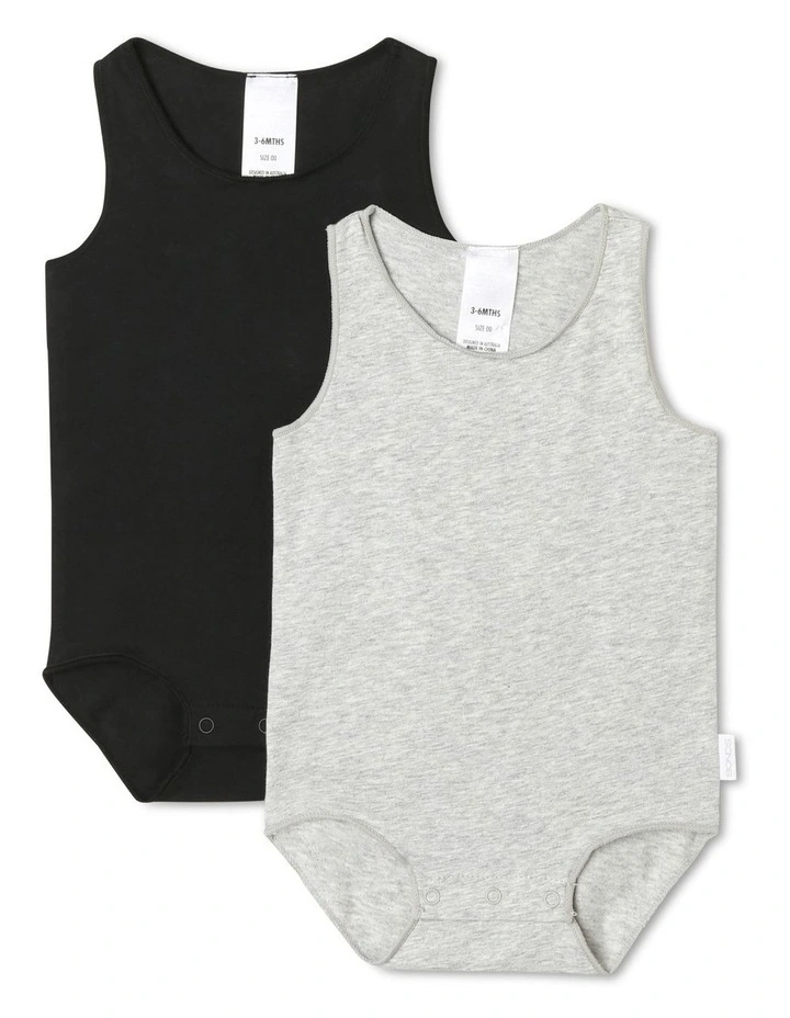 Baby Singlet Suit 2 Pack in Grey