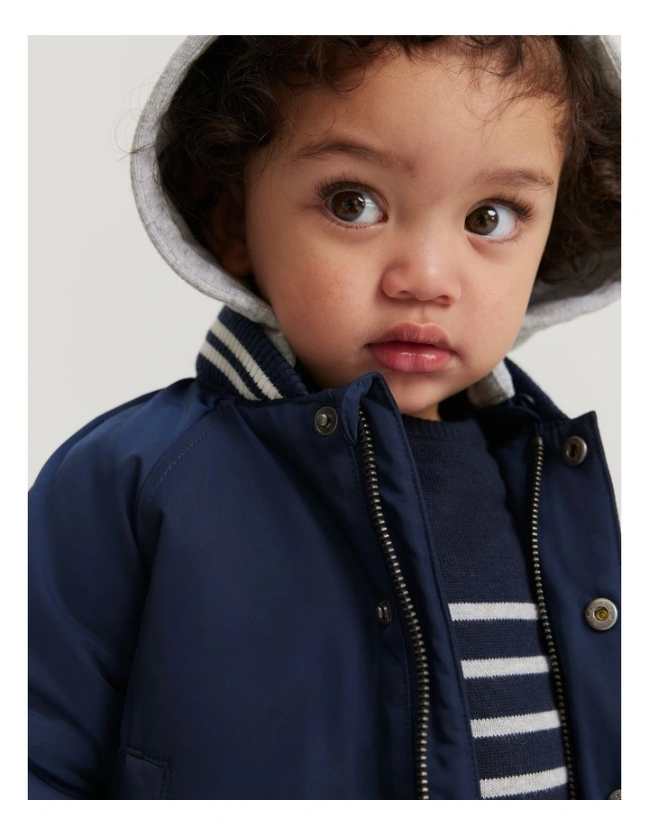 Sweat Hooded Jacket in Navy