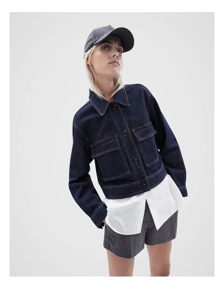 Utility Denim Jacket in Indigo
