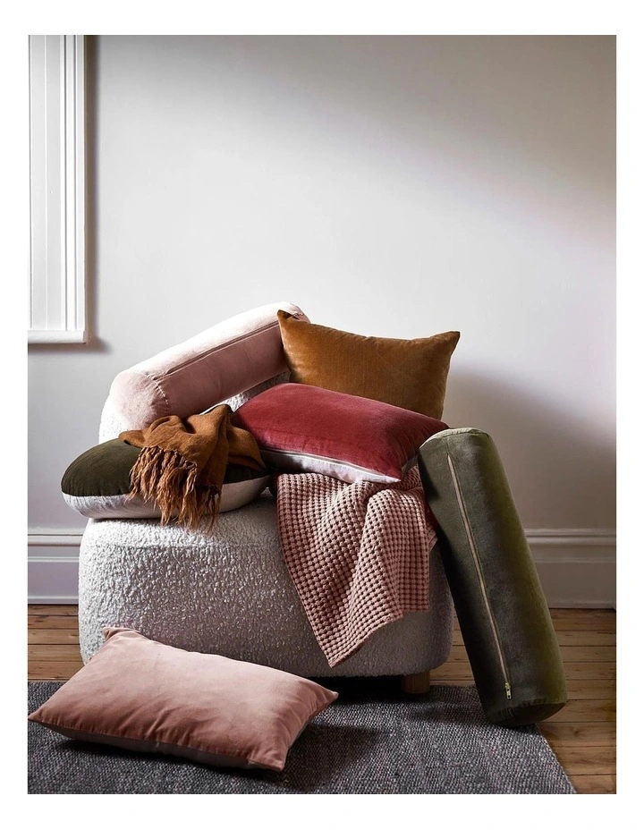 Luxury Velvet Cushion in Rosewater