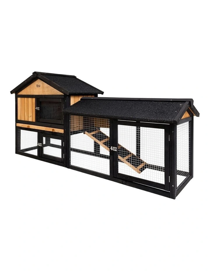 i.Pet Rabbit Hutch Hutches Large Metal Run Wooden Cage