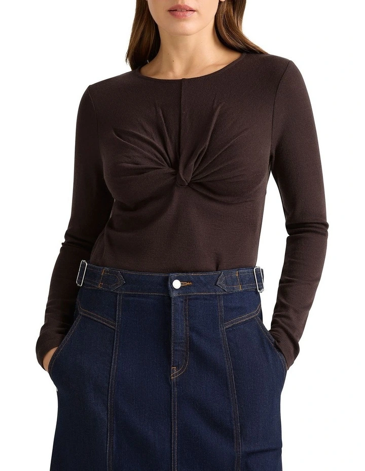Fiya Wool Top in Port