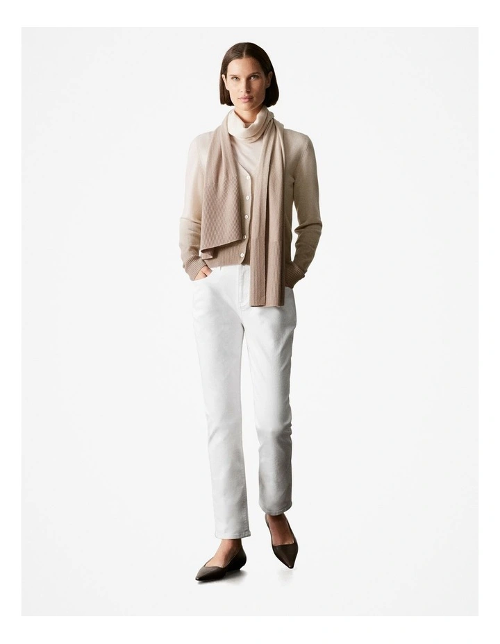 Merino Cashmere Ombre Print Cardigan in Atmosphere