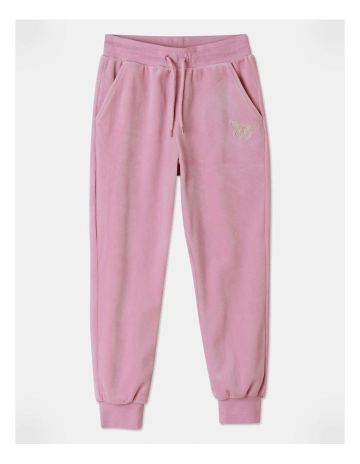 Velour Trackpant in Dusty Pink