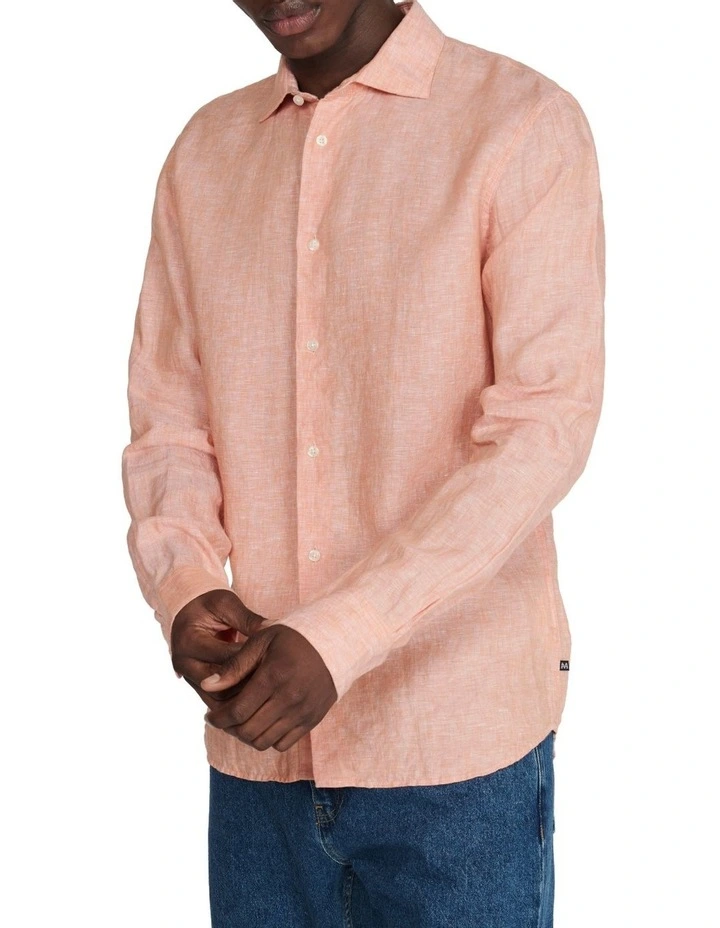 Marc Long Sleeve Shirt in Coral Gold