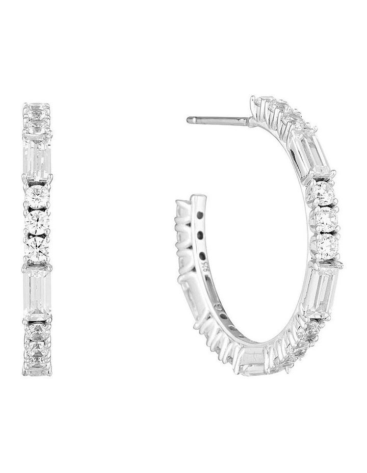 Irina Medium Hoop Earrings in Silver