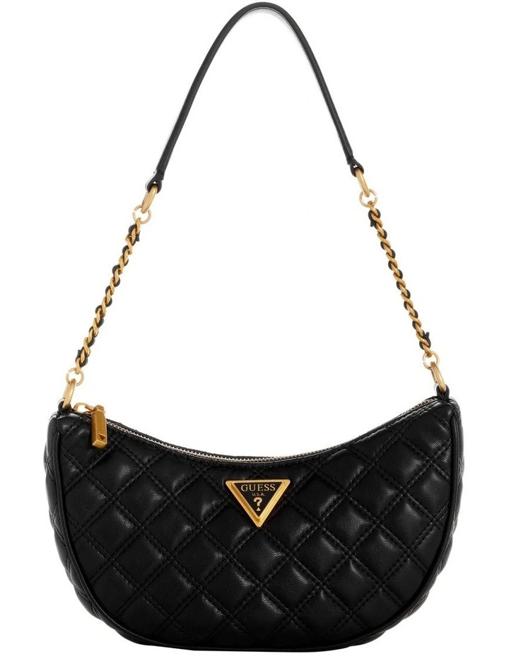 Giully Top Zip Shoulder Bag in Black