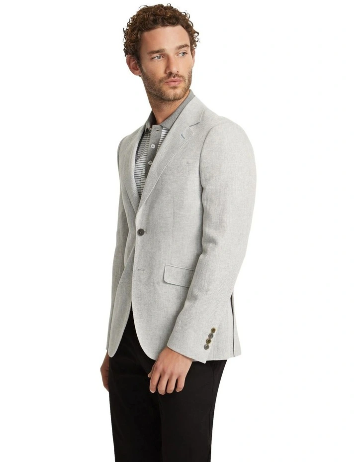 Blake Linen Blend Blazer in Grey