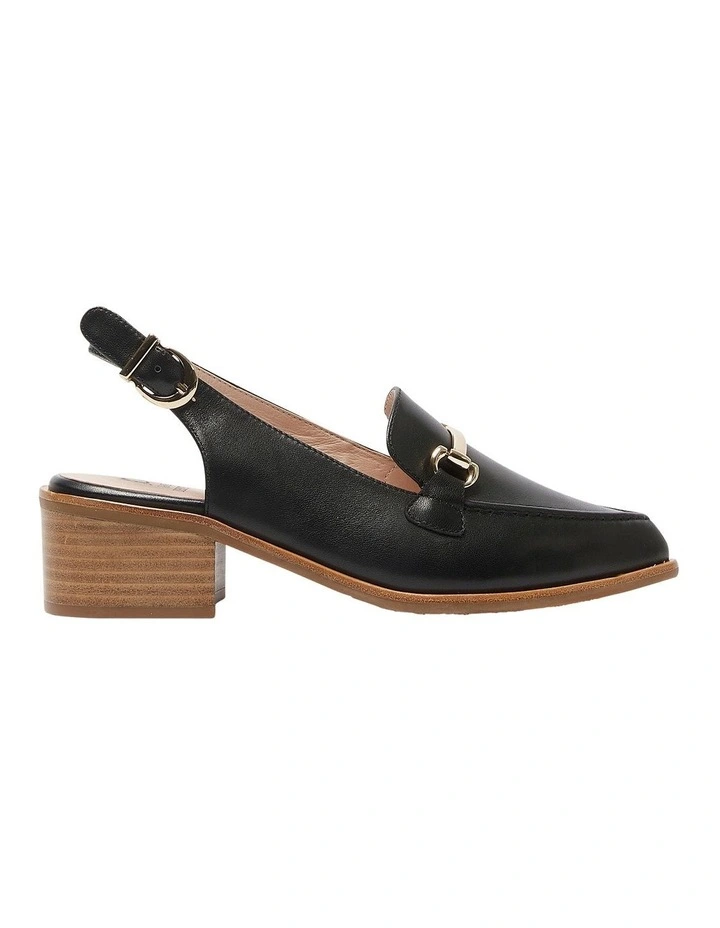 Elsa Heeled Leather Shoes in Black