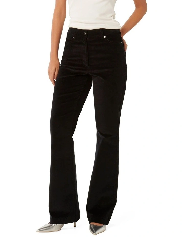 Dolly Baby Cord Flare Pants in Black
