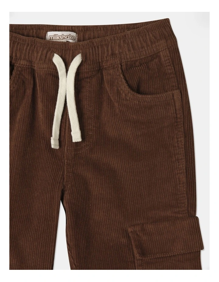 Pull on Cord Jersey Pant in Brown