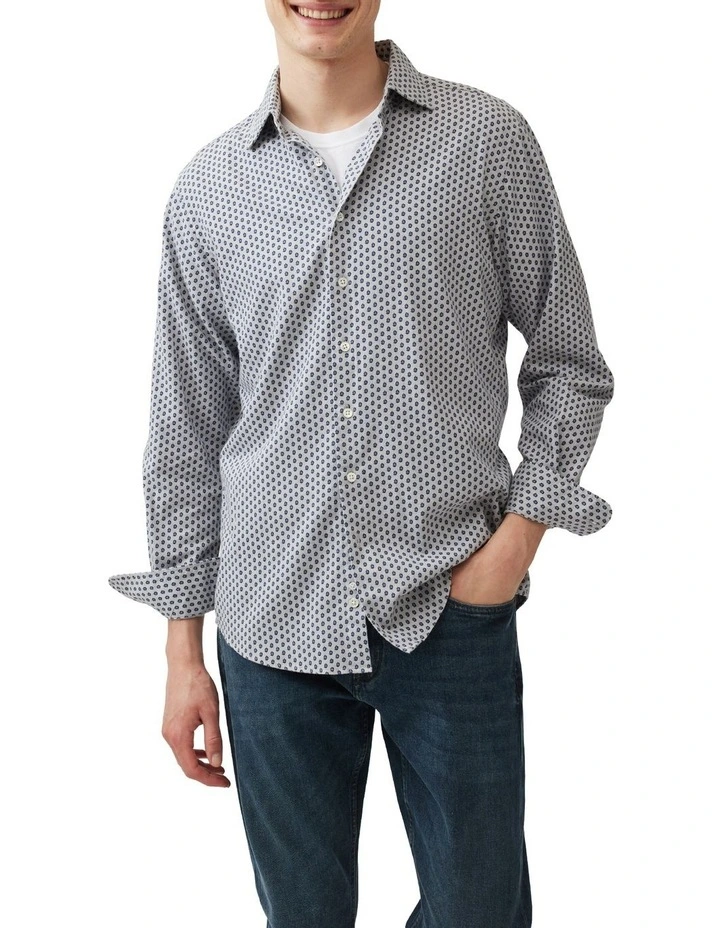 Lockington Long Sleeve Sports Fit Shirt in Smoke