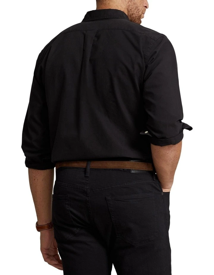 Big & Tall Garment-Dyed Oxford Shirt in Black