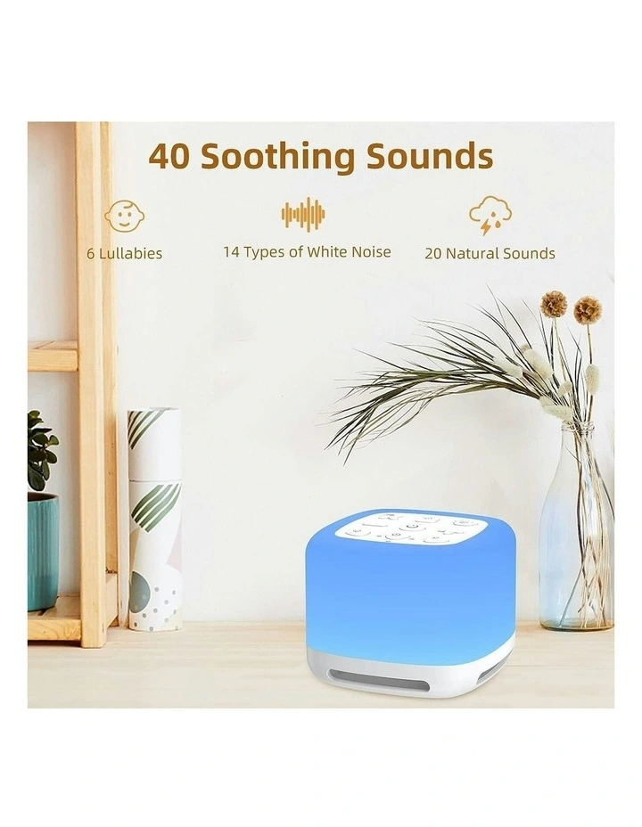 Noise Machine with Night Light and 40 Soothing Sounds Sleeping in White