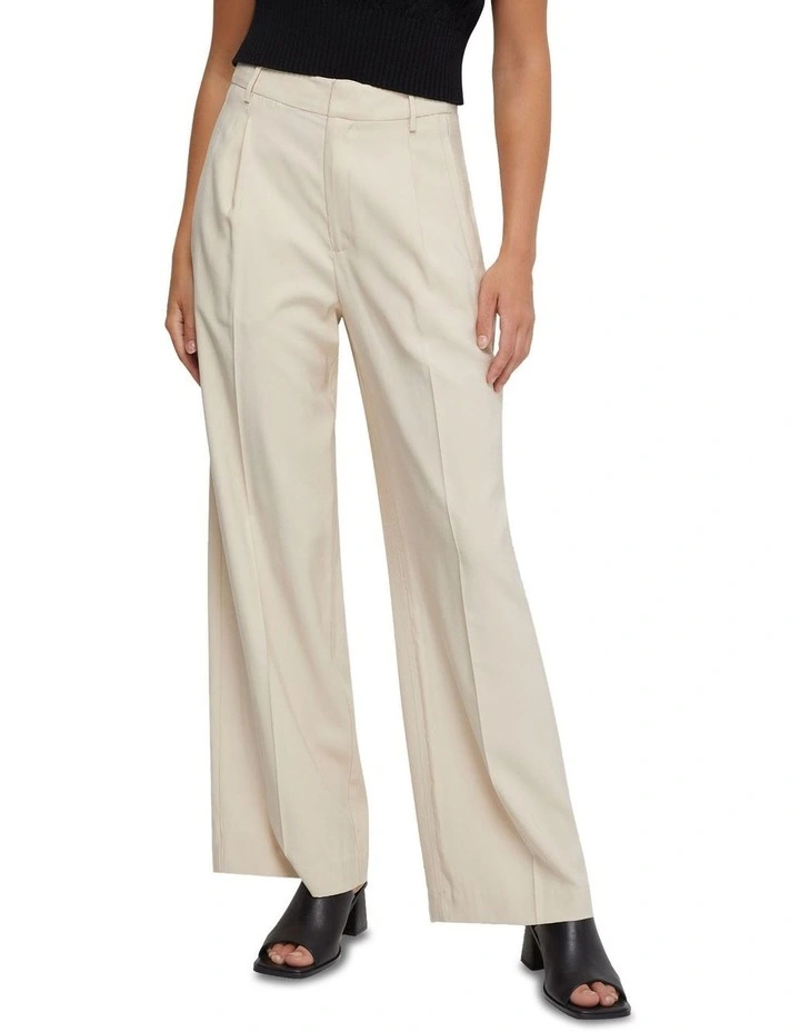 Hazel Wide Leg Trousers in Ecru