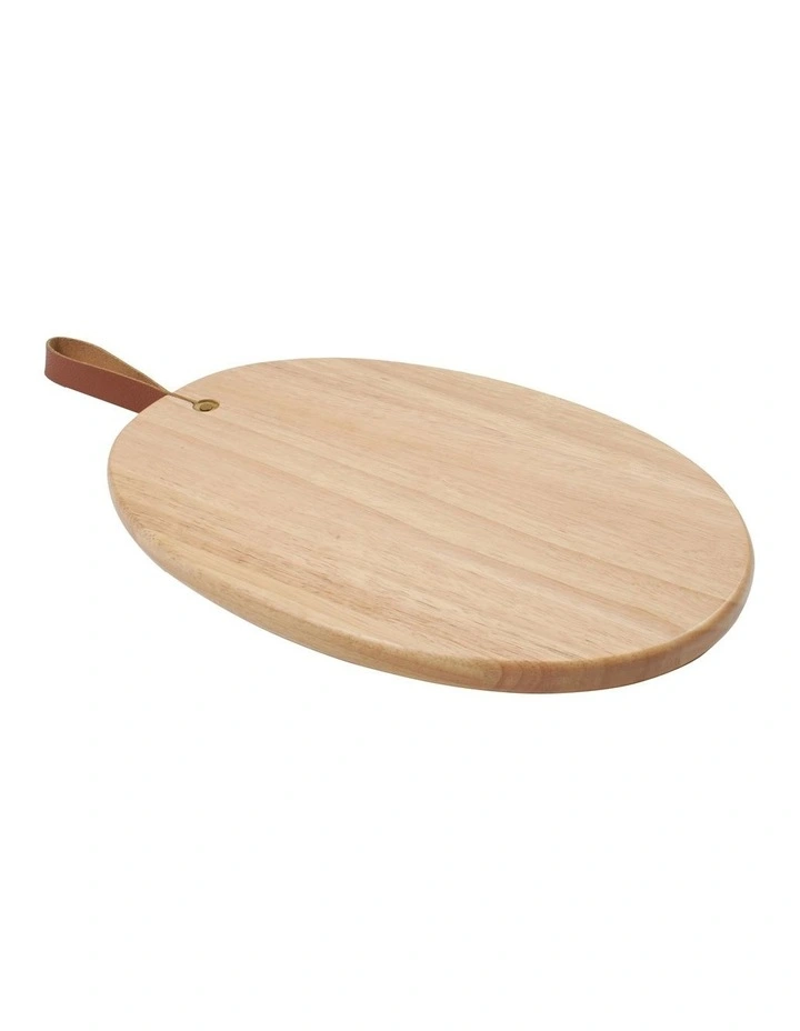 Albany Serving Board with Leather Handle 35cm in Natural