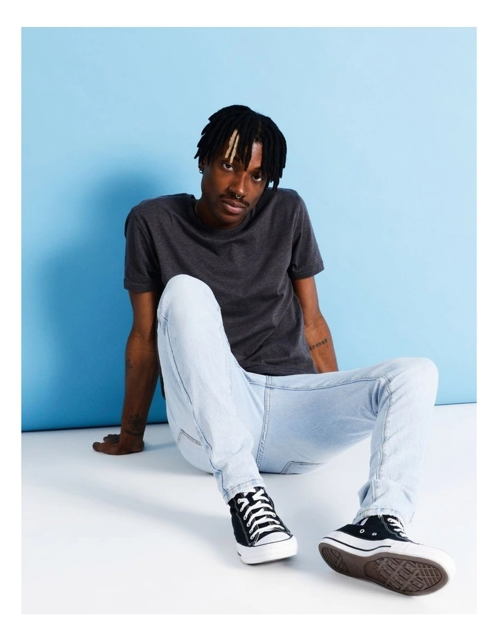 Hadspen Drop Shoulder Curved Tee Charcoal