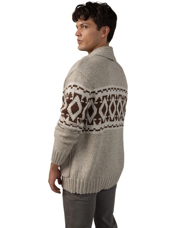 Shawl Collar Cardigan in Tan