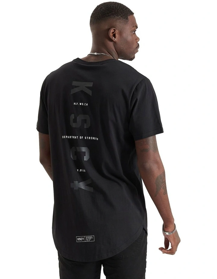 Trained Dual Curved Tee in Jet Black