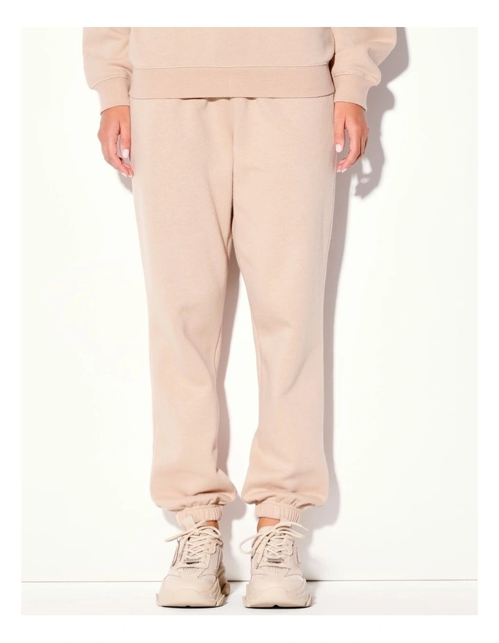 Elastic Cuff Relaxed Trackpant in Taupe