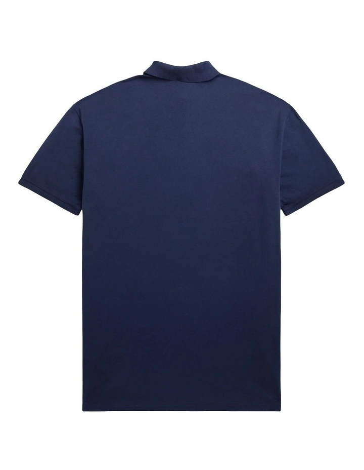Big Fit Mesh Polo Shirt in Blue
