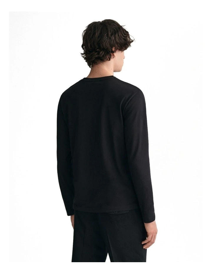 Slim Fit Archive Shield Long Sleeve T-shirt in Black