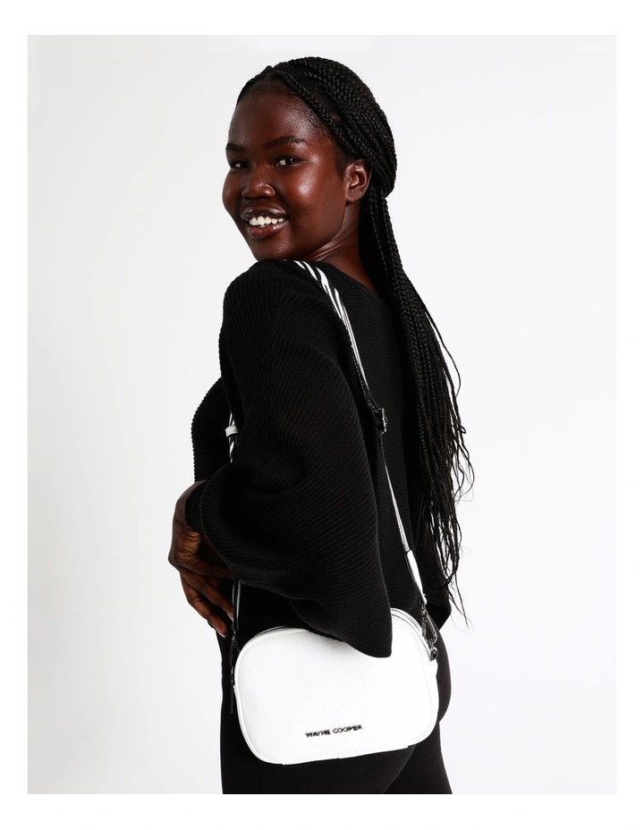 Natalie Crossbody Bag in White Zebra