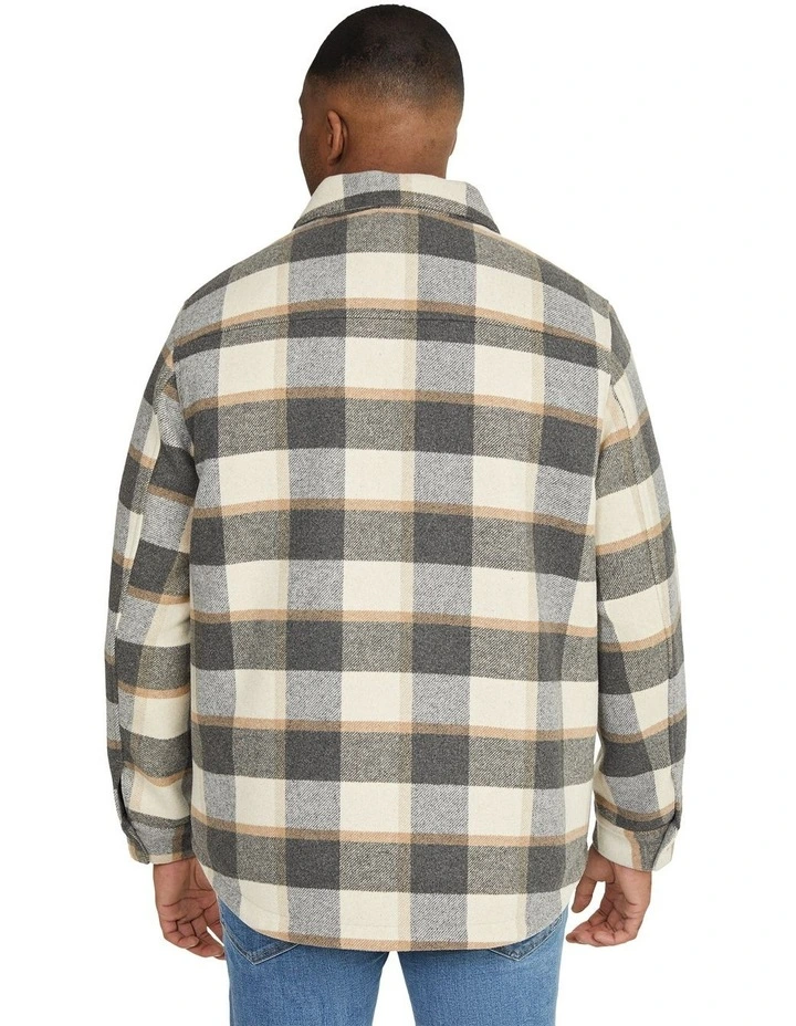 Marsh Check Shacket in Bone