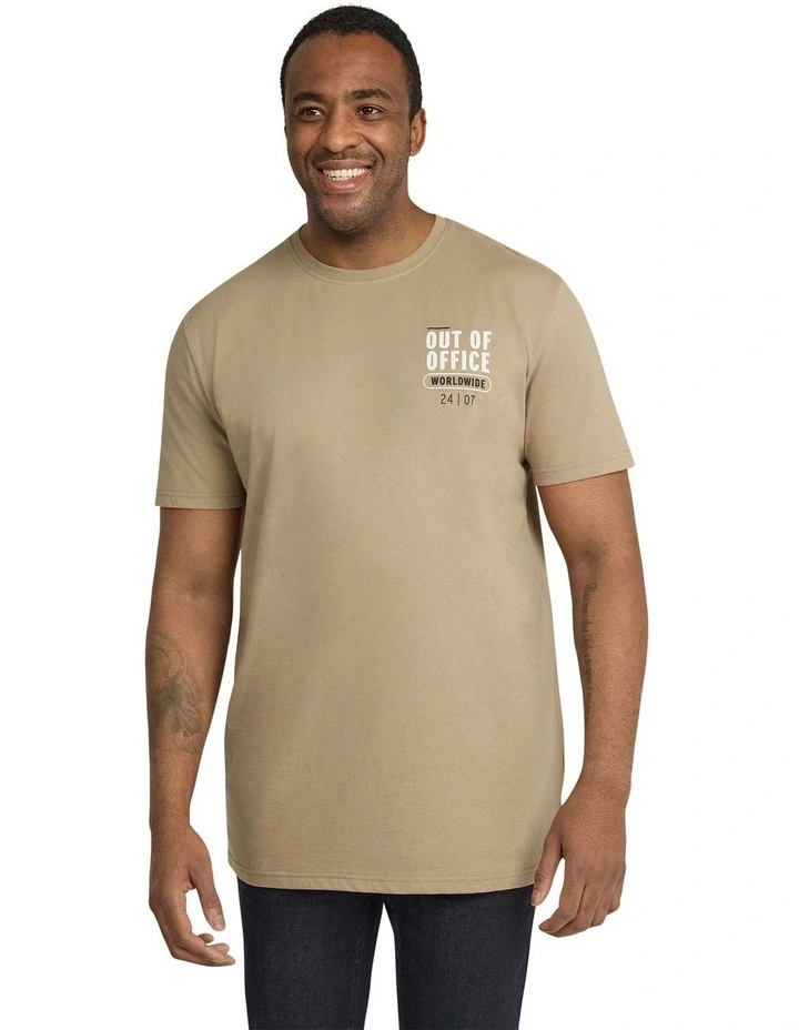 Texta Longline Tee in Biscuit
