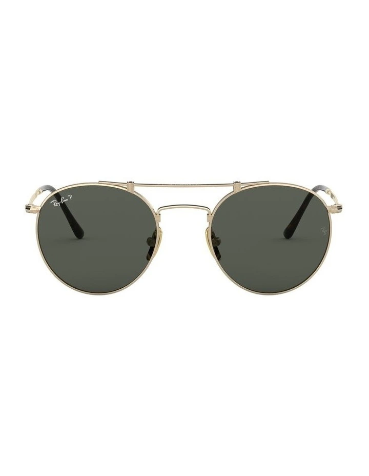 Round Double Bridge Titanium Gold RB8147M Polarised Sunglasses