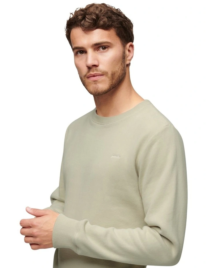 Essential Logo Crew Sweatshirt in Light Stone Beige