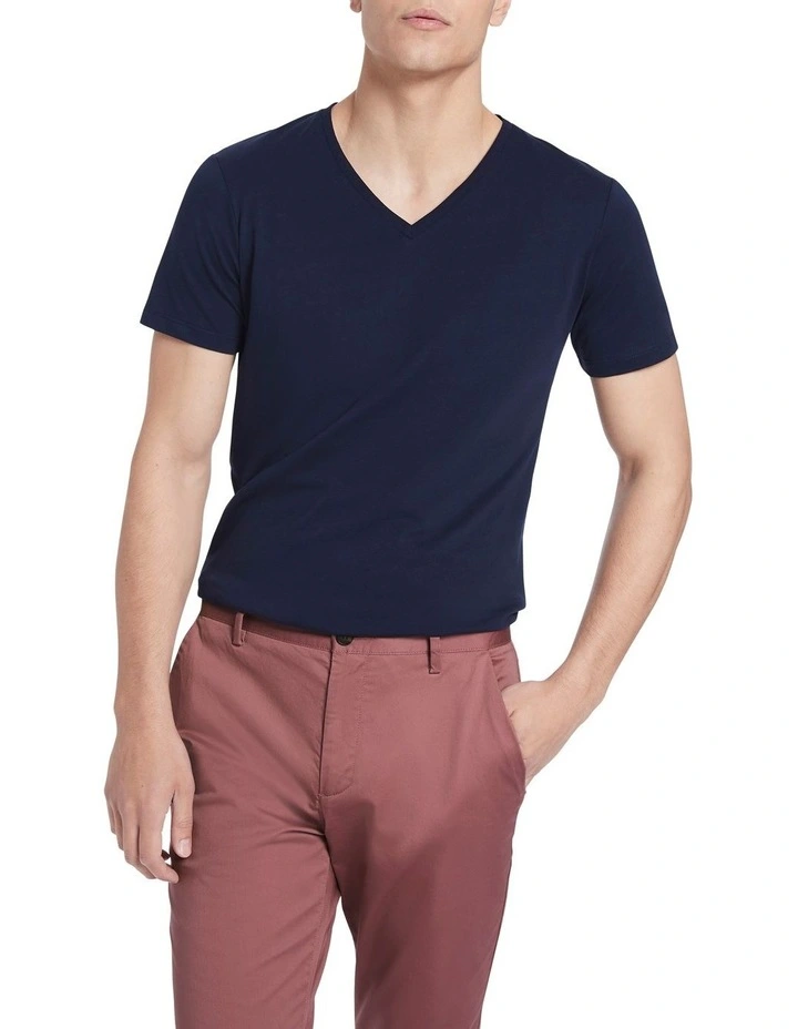 Arnie Pima Cotton Tee in Navy