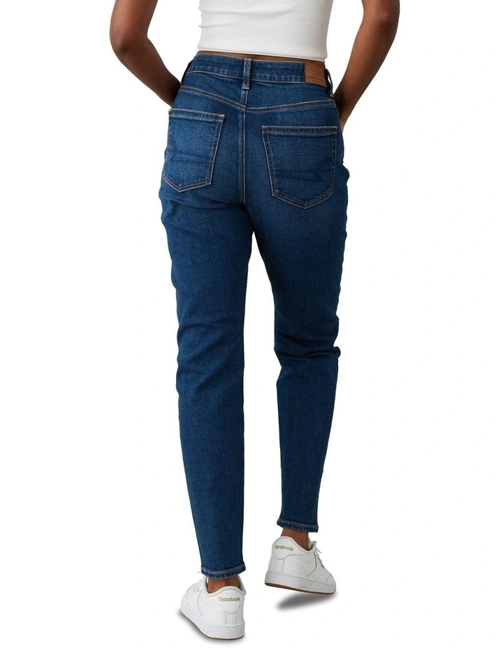 Stretch Mom Jean in Tinted Medium