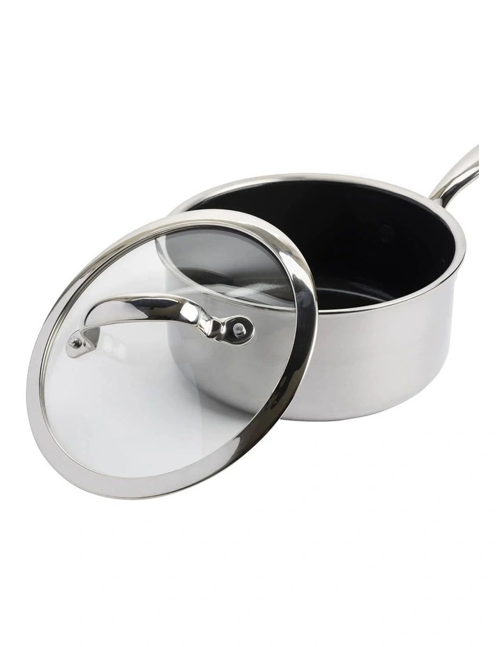 3 Piece Saucepan Set 16cm/18cm/20cm in Silver