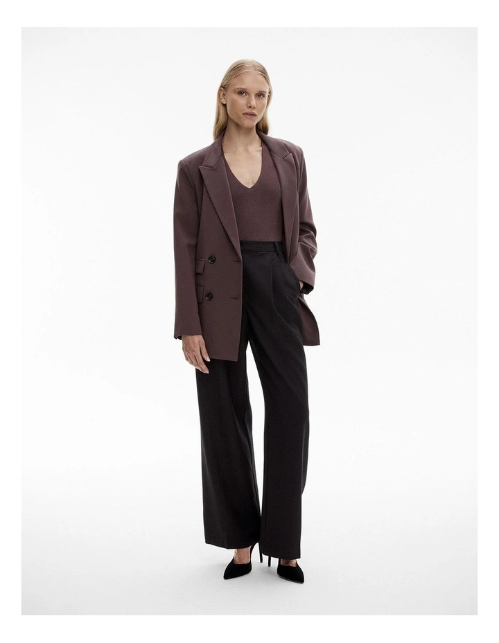 Cut Out Rib Tank in Raisin