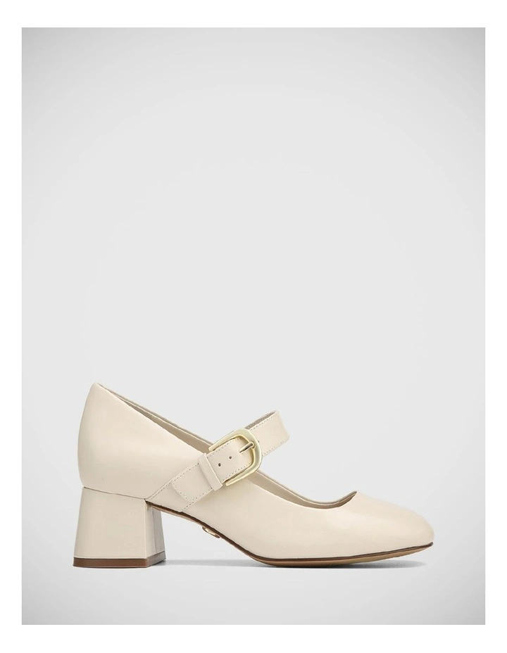 Iris Patent Leather Mary Jane Heels in Ivory