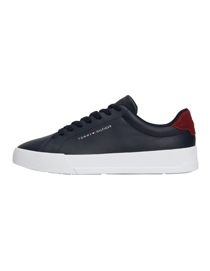 Leather Chunky Court Trainers Shoes in Desert Sky