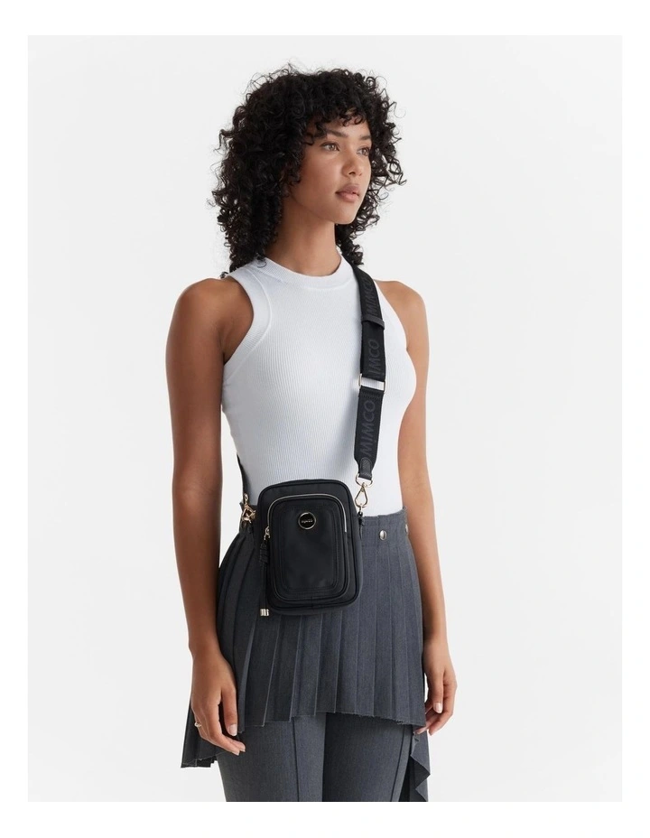 Nextalgia Phone Crossbody Bag in Black Light Gold