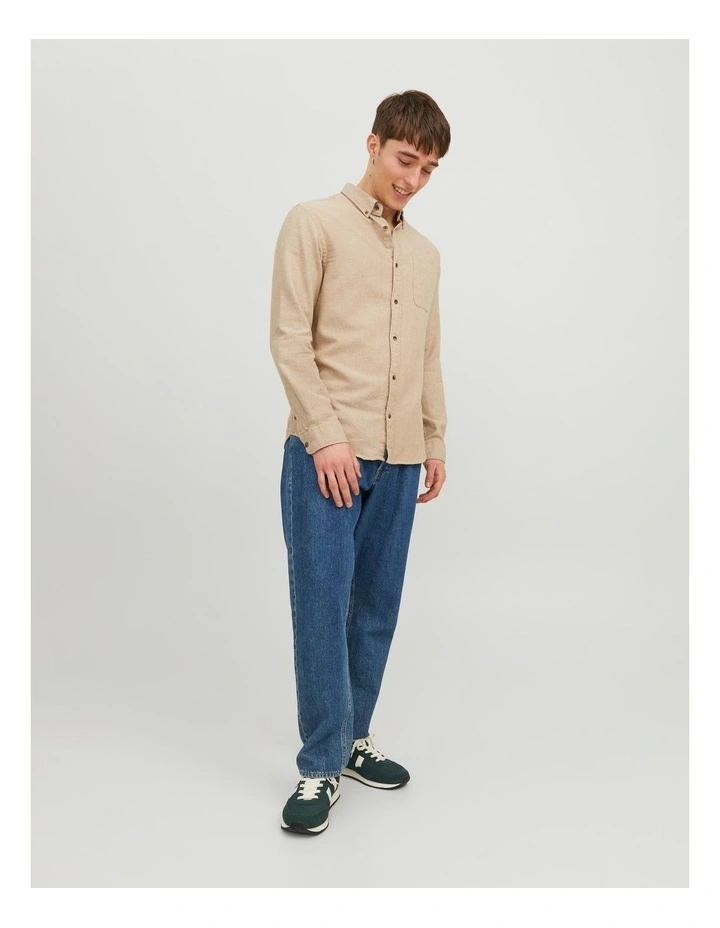 Classic Melange Shirt in Cream