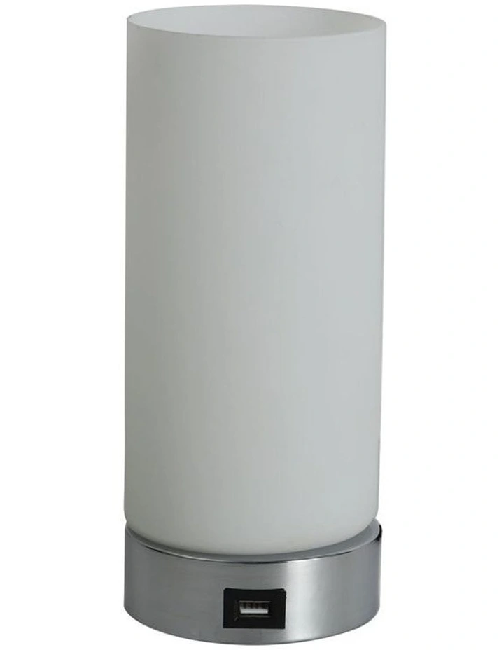 Julie Cylinder Touch Lamp With USB Port