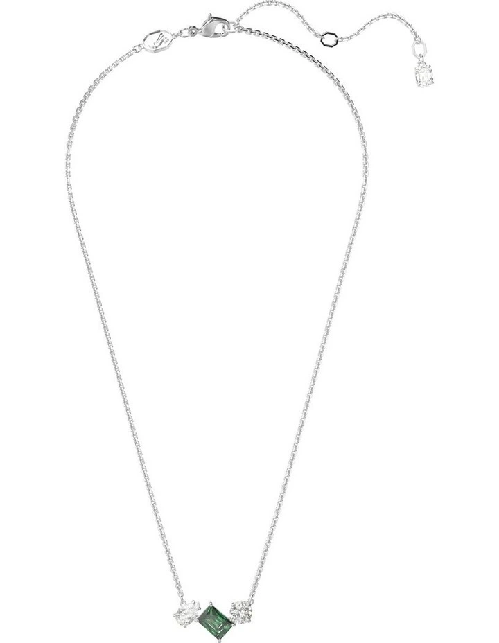 Mesmera Pendant Mixed Cuts Rhodium Plated in Green