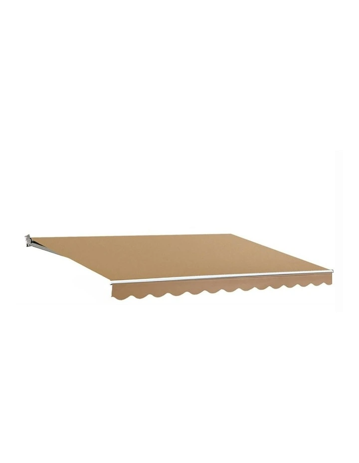 Retractable Folding Arm Awning Motorised Sunshade 4x3m in Beige