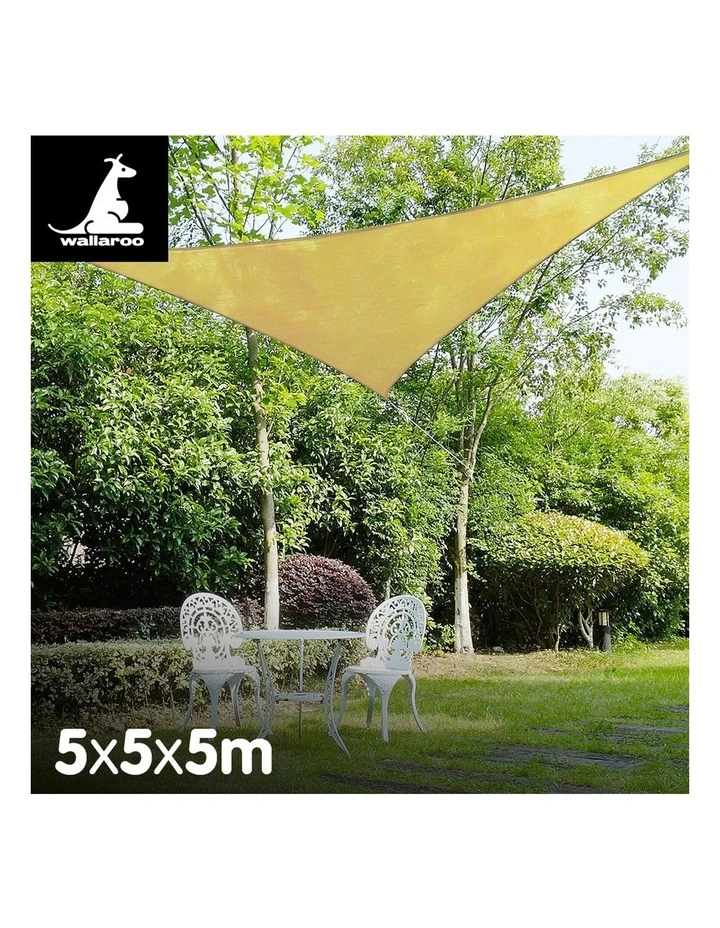 Triangle Shade Sail 5m x 5m x 5m Sand