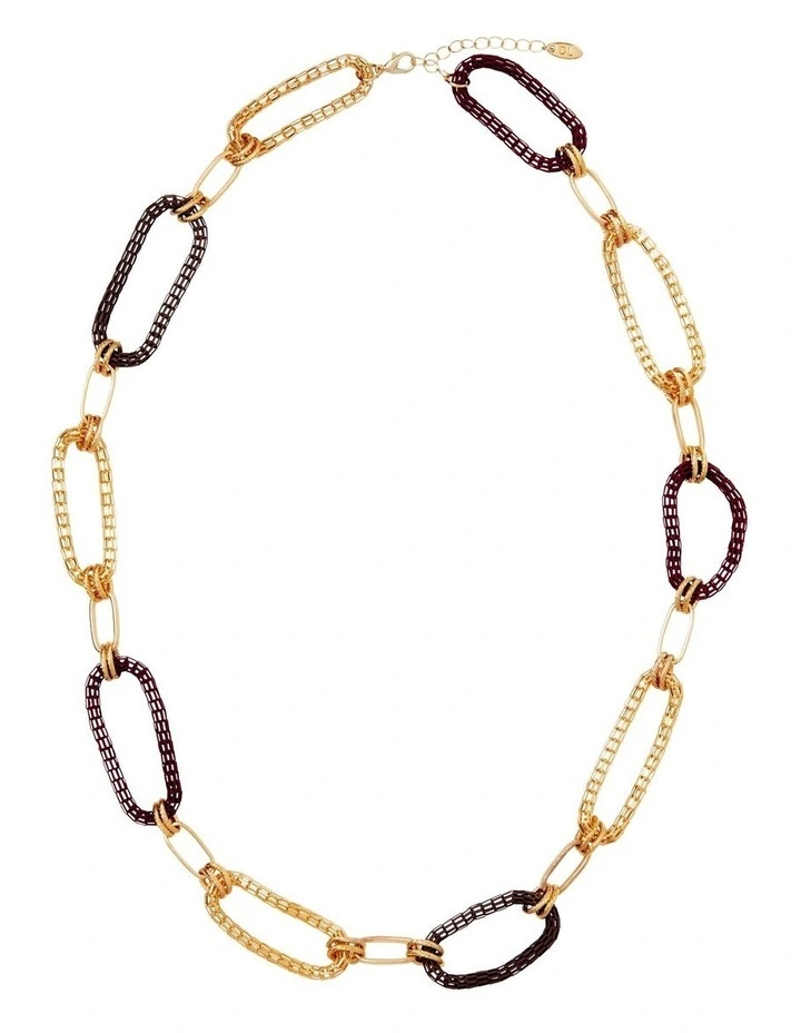 Rope Mesh Link Necklace in Rust
