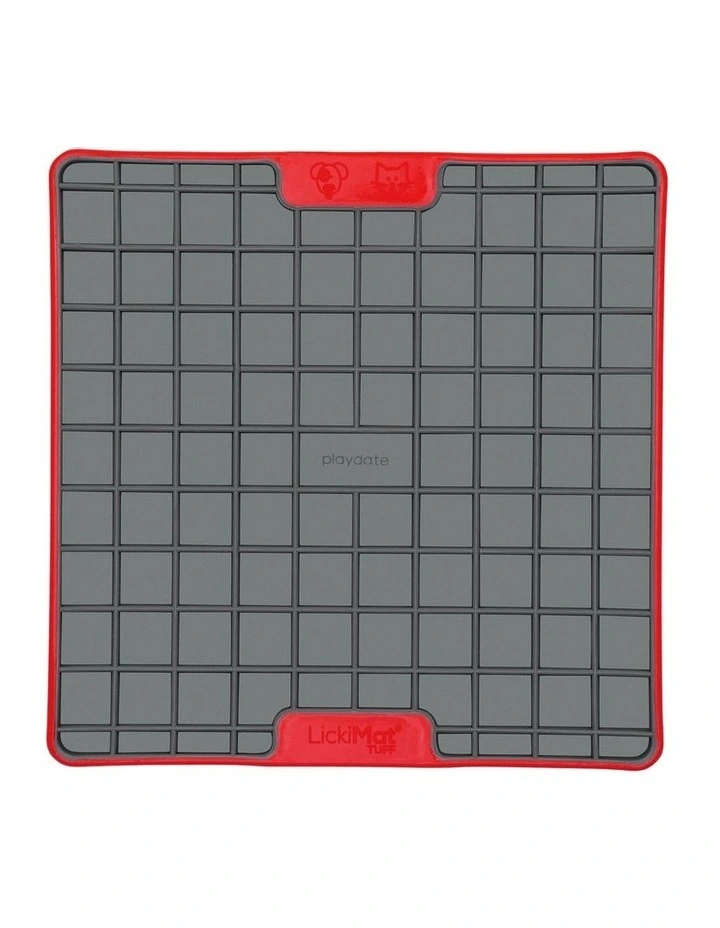 Playdate Tuff Slow Food Licking Mat for Cats in Red