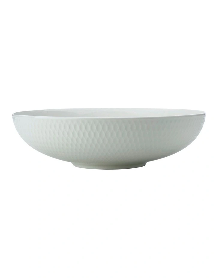 White Basics Diamonds 28cm Round Serving Bowl White