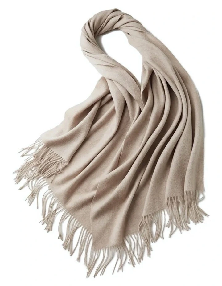 Alma Large Cashmere Wrap in Sand