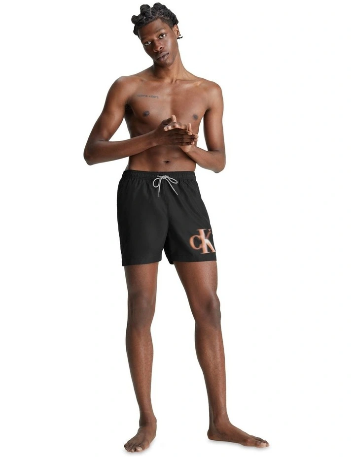 Monogram Medium Swim Short in Black