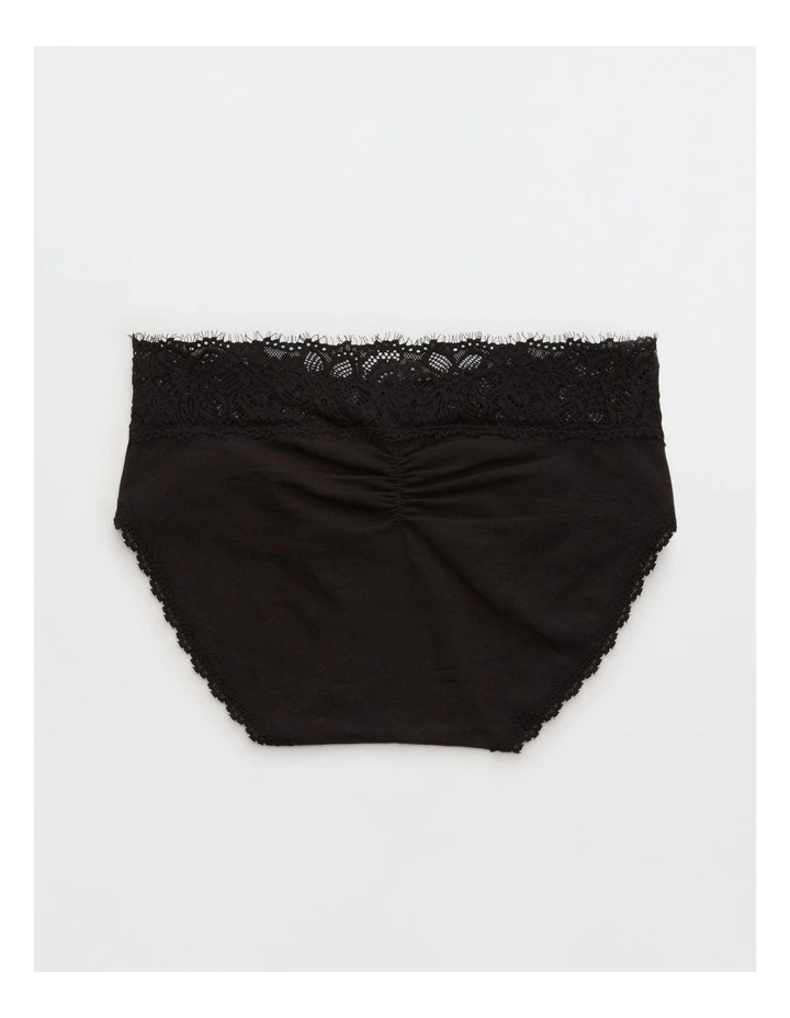 Superchill Cotton Eyelash Lace Boybrief Underwear in True Black